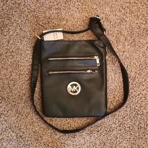 Michael Kors Black Messenger Bag with Gold Accents-brand new with tags.